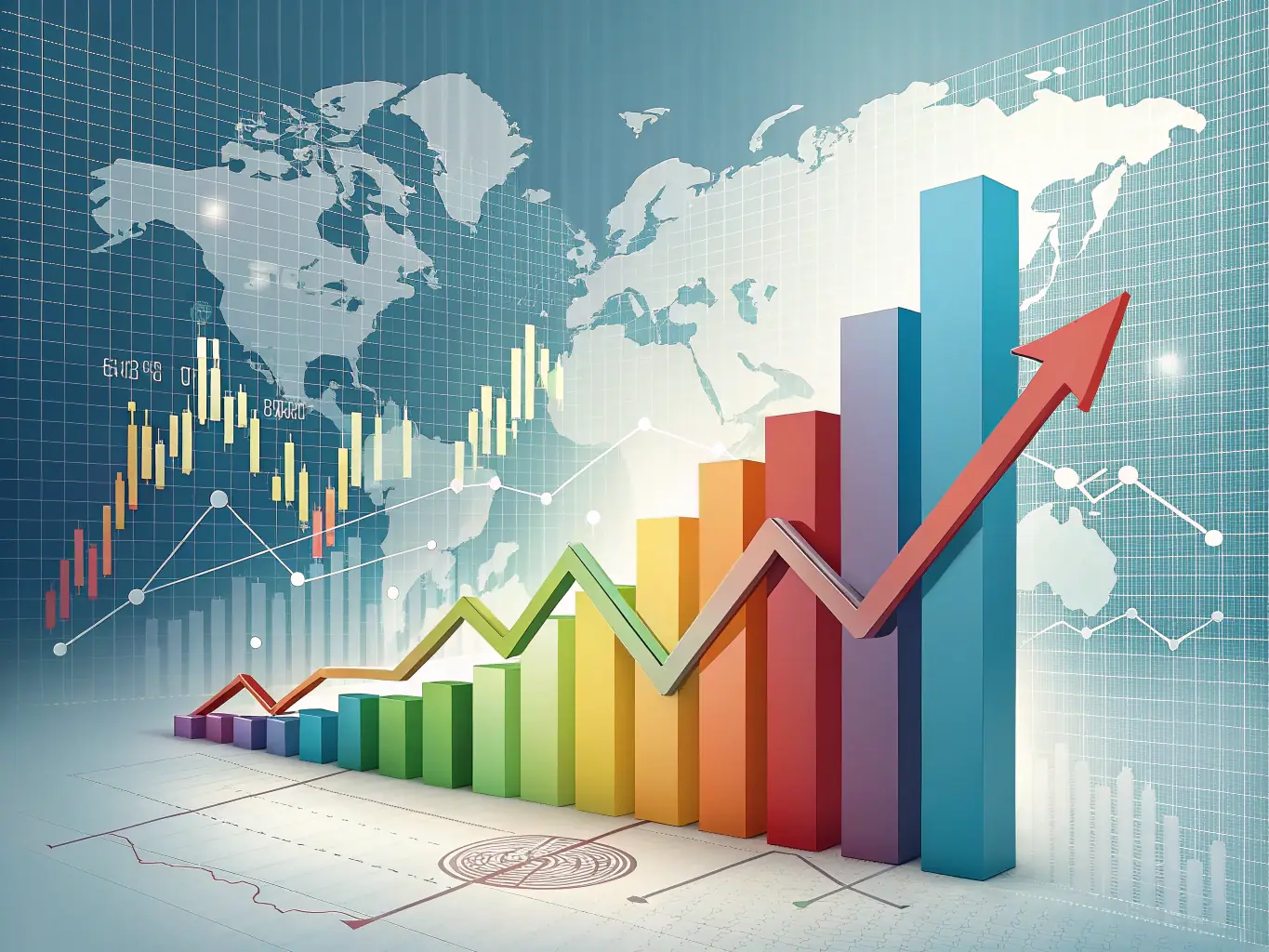 An image of a graph trending upwards, representing positive market growth and investment opportunities.
